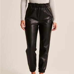 Abercrombie Leather Jogger Pants